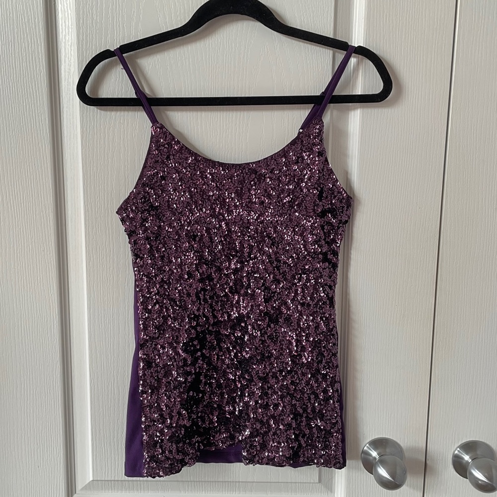 Purple sequin top